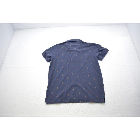 Peter Werth London Golf Polo Pineapples Blue Short Sleeve Mens Medium - Picture 8 of 8